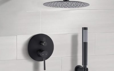 10 Matte Black Roud Rain Shower Head And Handheld Shower Head Set